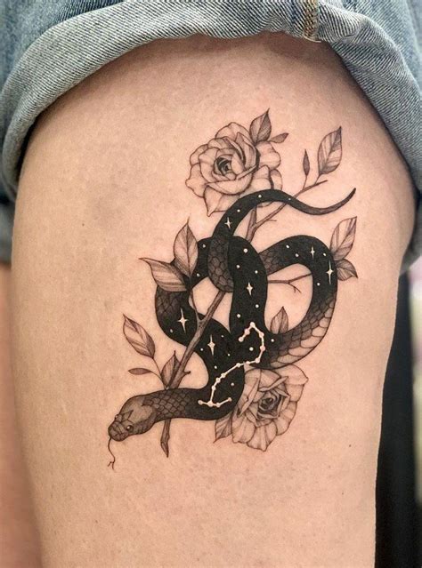 elegant snake tattoo.